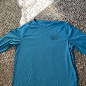 💚3/$25 FINTECH Men's Blue Long Sleeve Tee medium